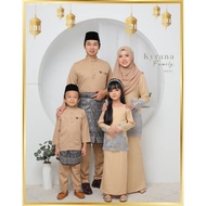 (NUDE) SET FAMILY RAYA 2022. BAJU RAYA SEDONDON IBU ANAK. SET IBU AYAH DAN ANAK. KURUNG MODEN KYRANA