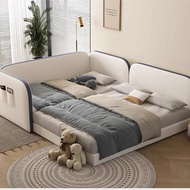 Child-Mother Bed Stitching Large Bed Parent-Child Bed Tatami Bed Two-Tire Family Bed Cream Style Wid
