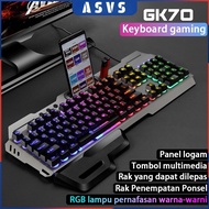 ASVS Gaming Keyboard Mechanical Keyboard GK70 Waterproof RGB Gaming Keyboard for PC Laptop Hp / Espo