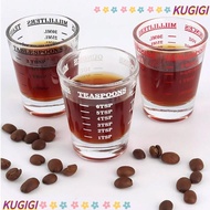 KUGIGI Espresso Shot Glass, 60ml Espresso Essentials Shot Glass Measuring Cup, Heat Resistant Universal Measuring Shot Glass