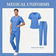 Matte Uniform Male Nurse Uniform Thin Breathable Nursing Frosted Top Elastic Frosted Pants