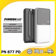 Pineng PN-877 PD (20000 mAh) Powerbank Built in Cables, Quick Charge 65W also for Charging Laptop