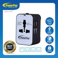 PowerPac Multi Travel Adapter With 2x USB Charger US UK EU AU Adapter  (PP7973)
