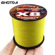 tali pancing benang GHOTDA X8 Super PE Line Multicolored High Strength Ocean Fishing Line 100M Fishi
