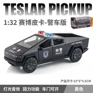 Tesla Pick-up 1:24 Đồ Chơi Xe Mô Hình Bằng Kim Loại Lớn Có Siren Cảnh Sát Trang Trí Đồ Chơi Xe Mô Hì