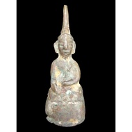 Antique Chiang Rung Seated Buddha Statue in Mara Vichai Posture Bronze, around 21st–22nd Buddhist Ce