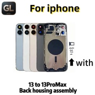 GL Replacement Back Cover Housing For iphone 13 14 15 pro max 13mini 14p pm Rear Battery Door Frame
