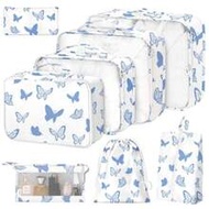 8 ชิ้น Travel Packing Cubes, Luggage Organizer Bags With Shoe Bag