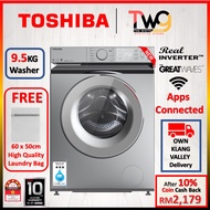 [WITH GIFT] Toshiba TW-BL105A4M(SS) 9.5KG Origin Inverter Front Load Washing Machine / Washer / Mesi