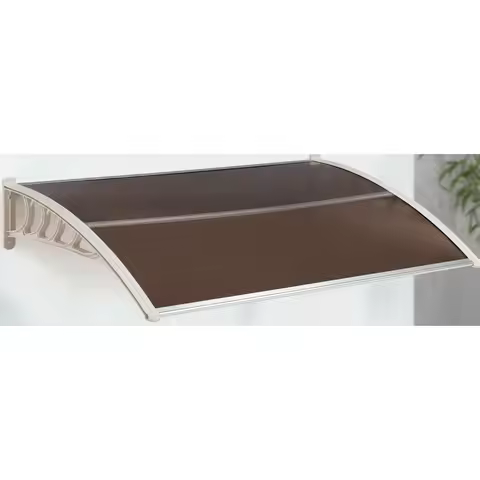 58.5" Outdoor Clear Door Awning Polycarbonate Rain Snow UV Protection Modern Hollow Sheet Window Cov