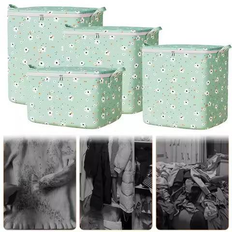 Wardrobe Clothing Moving Luggage Bag Foldable with Zipper Bedroom Dormitory Mobile Box Large Capacit