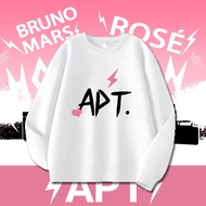 NEW Blackpink ROSÉ & Bruno Mars APT Long-Sleeved Shirt Round Neck.| Song Cotton Crewneck Sweatshirt 