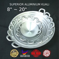 Aluminium Kuali Tebal 8"~20" Aluminium Kwali Wok Double Handle Kuali
