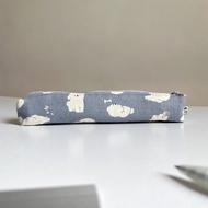 小條筆袋 - 藍灰比熊