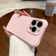 Simplified Solid Color Ripple Phone Case for IPhone 15 14 13 12 11 Promax Plus Liquid Silicone Soft 