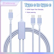 100W Type C Cable Fast Charging Universal Cable 2-in-1 Fast Flash Charging+data Transmission Fast Ch