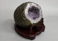 烏拉圭 紫水晶洞 紫晶洞 [總重4210g含精美實木底座]