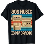 Kaos Baju Adult 80s Music Is My Cardio Girl Boy Kids 70s 90 Disco Costume T-Shirt