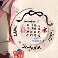 Hand-Painted Ceramic Dinner Plate And Cup Set Creative Birthday Gift for Girlfriend Anniversary Qixi
