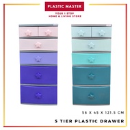 5 Tier Plastic Drawer Cabinet/ Plastic Drawer Multipurpose/ Children Wardrobe/ Cloth Cabinet/Storage Cabinet Baby And In