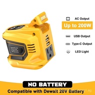 200W Power Inverter for Dewalt 20V Battery, Battery NOT Included, DC 20V to AC 110-120V Battery Inve