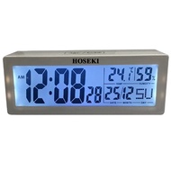 HOSEKI LCD Clock Series H-2220 H-2300 Alarm Temperature Humidity Monitor and Night Light LCD for Living Dining Bedroom