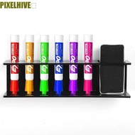 PIXELHIVE​ Whiteboard Marker and Eraser Holder, 6 Slot Wall-Mounted Marker Pens Holder, Space-saving