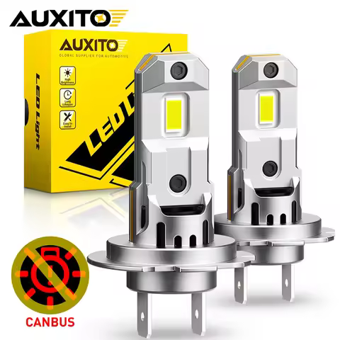 AUXITO 2Pcs Canbus H7 LED Bulb Headlight Kit Mini Fanless 60W 18000LM 6500K CSP for Car Headlamp Gol