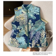 New Chinese Ethnic Elaborate Embroidery Button-Up Vest