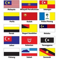 Iron on Malaysia Flag Sticker DIY/Bendera Negeri Malaysia Iron On