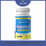 โปรไบโอติก Probiotic 10 20 Billion Live Cultures 120 or 60 Capsules - Puritans Pride โปรไบโอติคส์