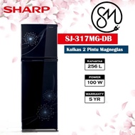 Kulkas Sharp 2 pintu SJ-317MG DP DB 256 L Shine SJ317MG Magneglass