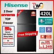 [FREE SHIPPING] Hisense 420L 2 Door TOP Freezer Inverter Refrigerator Fridge Peti Sejuk 两门冰箱 RT439N4