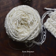 Cocoa White Glitter Yarn for Crochet Yarn for Bag Knitting Yarn Beige Gold Multicolored Sequin Yarn 