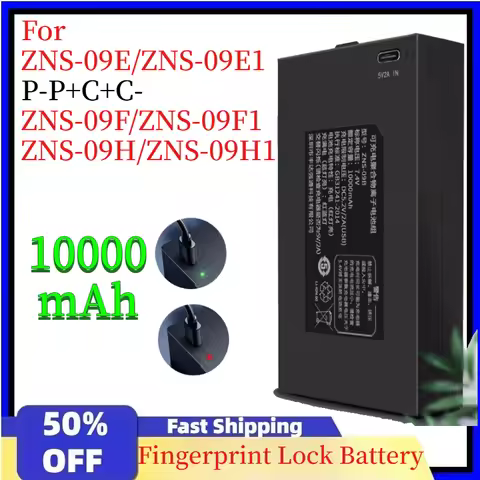 10000mAh Full-automatic Smart Fingerprint Lock Lithium Battery for ZNS-09E/ZNS-09E1 P-P+C+C- ZNS-09F