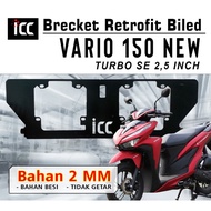 HITAM Turbo SE 2.5 Inch Projector Motor Brecket, Black Iron Material