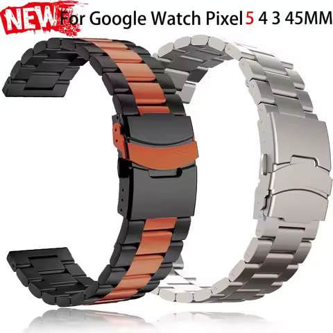 Titanium Alloy Strap for Google Watch Pixel 5 4 3 45mm Luxuey Man Business Band for Pixel 5 45mm Rep