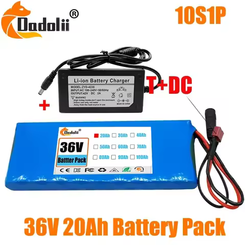 10S1P 36V 20000mAh Battery Pack 20Ah 18650 Lithium Li-ion Rechargeable Batteries Electric Car Bicycl