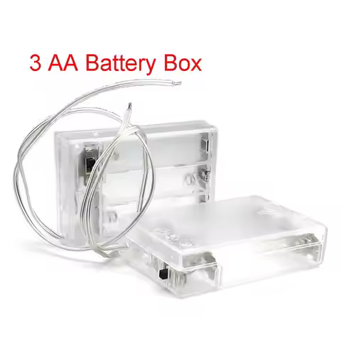 3 Slot AA Battery Case 4.5V Battery Holder AA Box AA Battery Storage Case with Switch