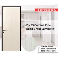 (PRE ORDER) SENDORA 6S VINYL Laminated Door 3ft X 7ft / Wooden Door / Pintu Bilik / Room Door / Desi