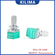 10Pcs RK097G RK097 6Pin Amplifier Sealing Potentiometer 5K 10K 20K 50K 100K 500K B5K with a Switch A