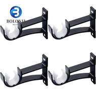 BO Curtain Rod Holders Durable Aluminum Alloy Hangers Kitchen for Drapes for Wall Rod Hooks