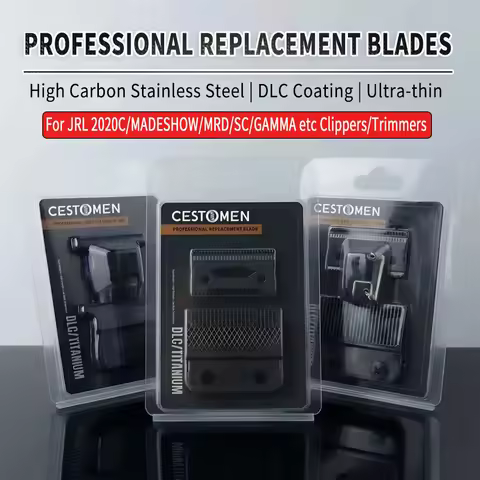 Professional DLC Replacement Fade Blades For WAHL/Madeshow/KM/MRD/Gamma/SC/JRL Trimmer Ultra Thin Bl