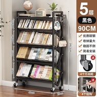 Book Floor-standing Steel Household Bookshelf Shelf Factory Storage One Piece Simple Children Wheele