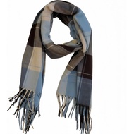 Plaid Winter Scarf for Women, 74x20 inches, Soft Acrylic-Cotton Blend, Classic Design