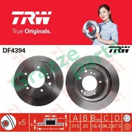 (2 pcs) TRW Disc Brake Rotor Rear for DF4394 Kia Sorento JC (315mm)