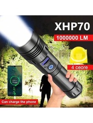 超強力手電筒xhp70 / 白激光可充電戰術防水led手電筒,附cob燈,適用於戶外活動