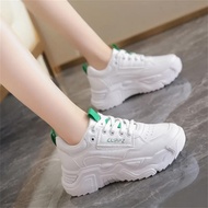 2024ใหม่ รองเท้าผ้าใบเกาหลีสวยๆ รองเท้าสีขาว รองเท้าผู้หญิง รองเท้าผ้าใบ รองเท้าเสริมส้น5ซม ไซส์ 36-41 มี 3 สี