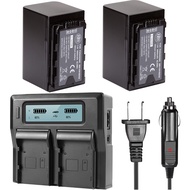 BM Premium 2 VW-VBD58 Batteries and Dual Channel LCD Charger for Panasonic AG-VBR59, BGH1, HC-X1, HC