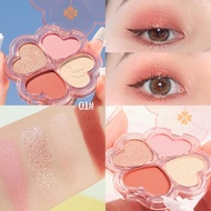 4 Colors Clover Eyeshadow Palette Matte And Shiny Pearlescent Eyeshadow Cosmetics Makeup S0w8